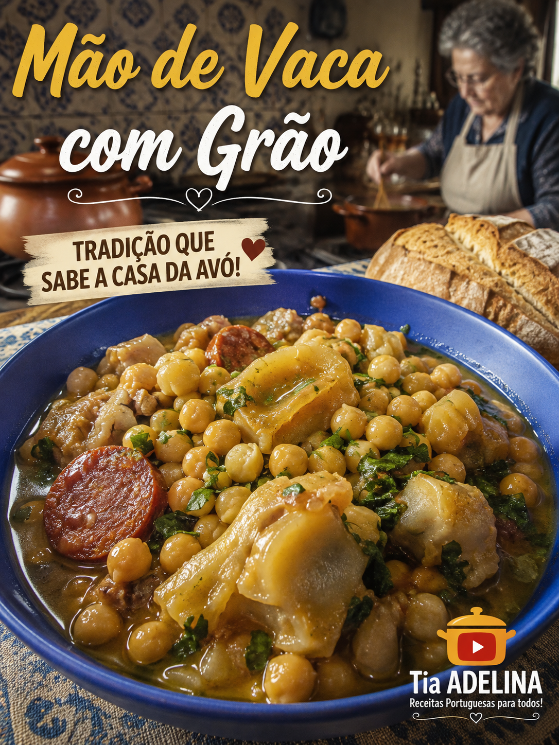 Mão de vaca com grão