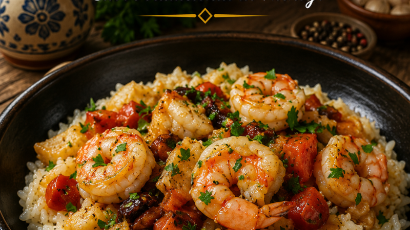 Arroz de Bacalhau com Camarão