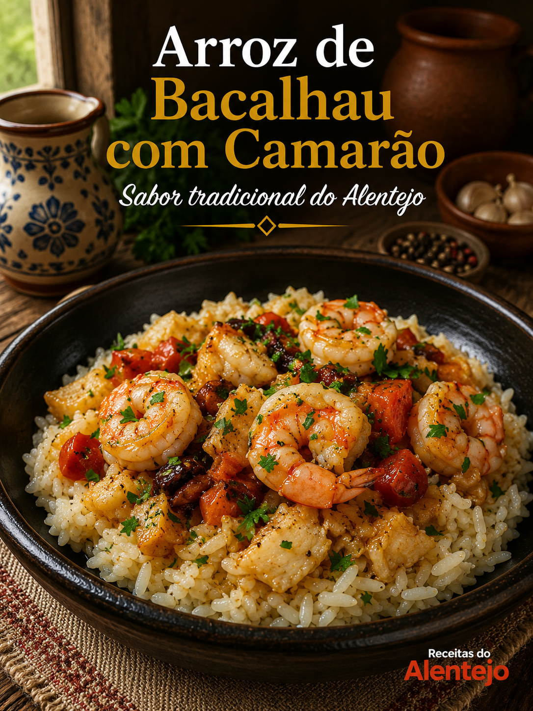 Arroz de Bacalhau com Camarão