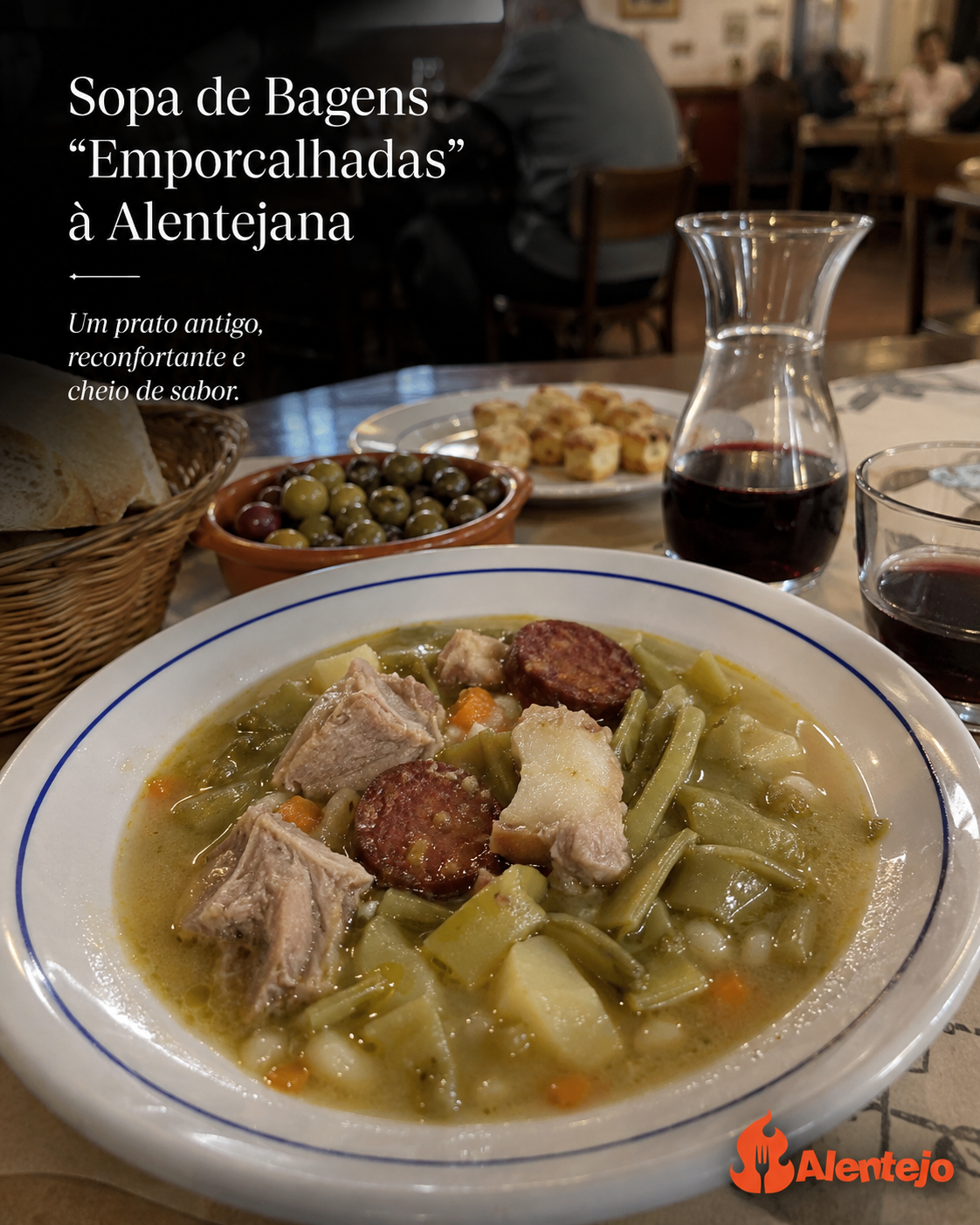 Sopa de Bagens “Emporcalhadas” à Alentejana
