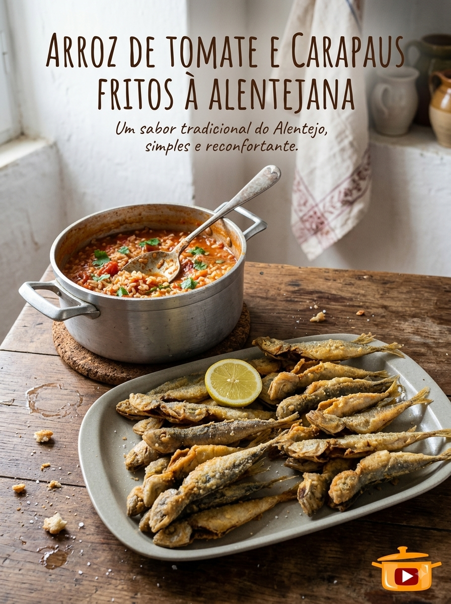 Arroz de Tomate e Carapaus Fritos à Alentejana