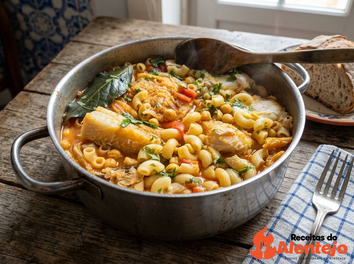 Massada de bacalhau e grão de bico