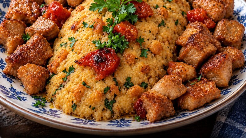 Receita Deliciosa de Migas com Carne de Porco