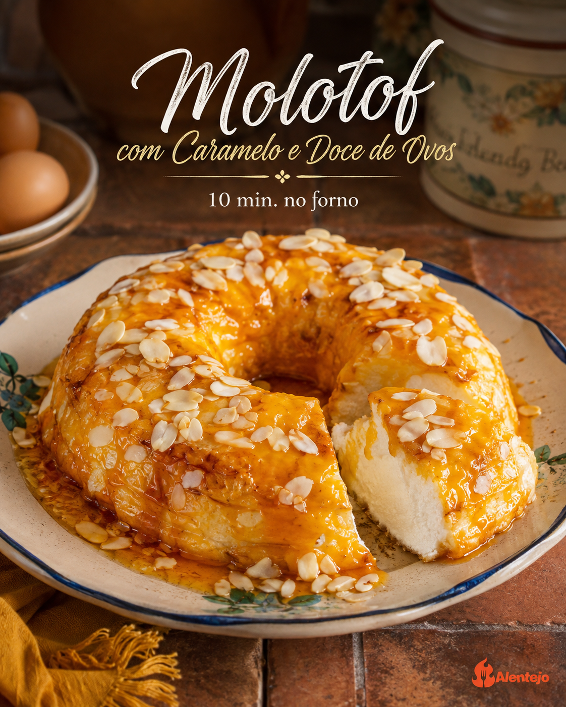 Molotof com Caramelo e Doce de Ovos (10 min. no forno)