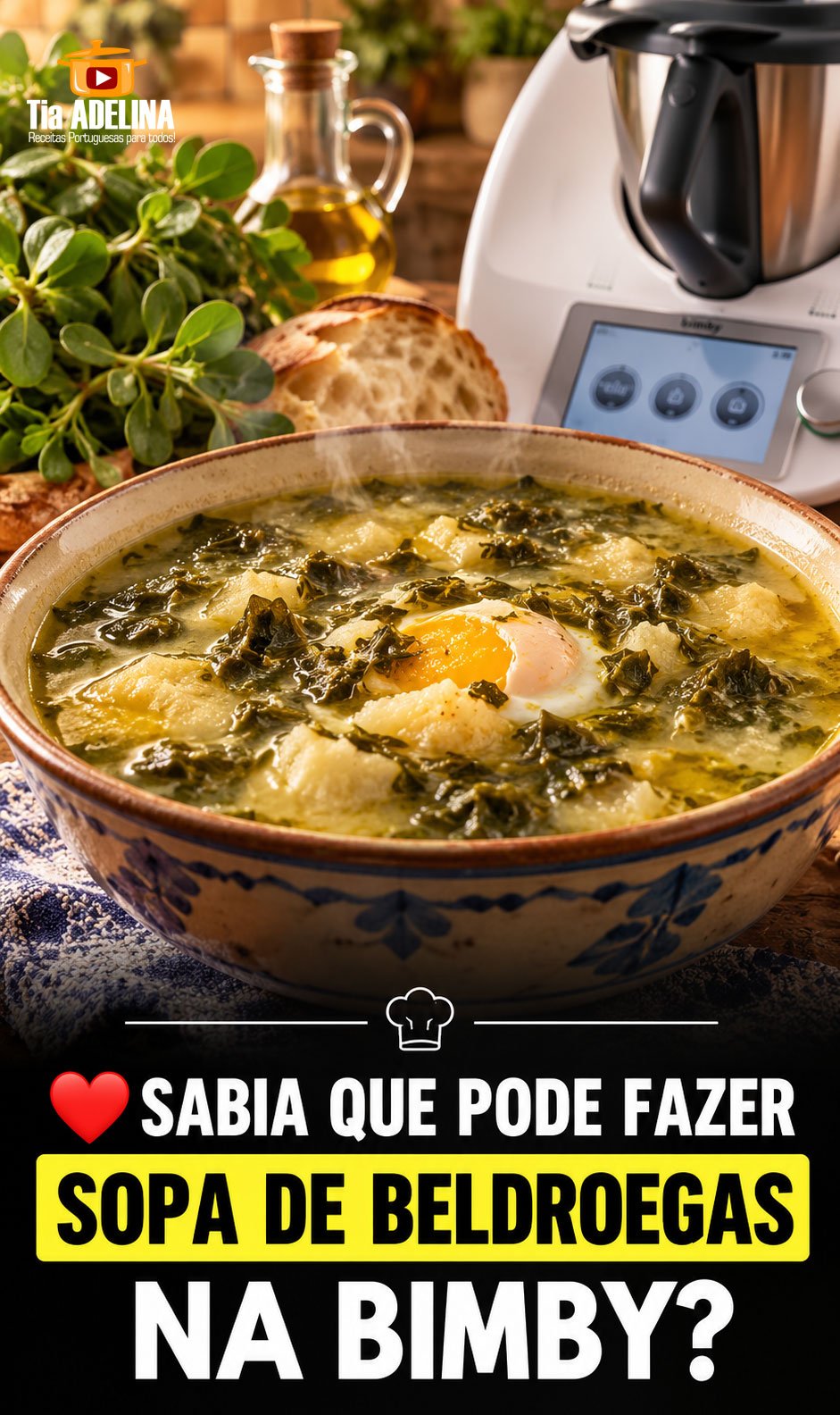 Sopa de beldroegas na Bimby