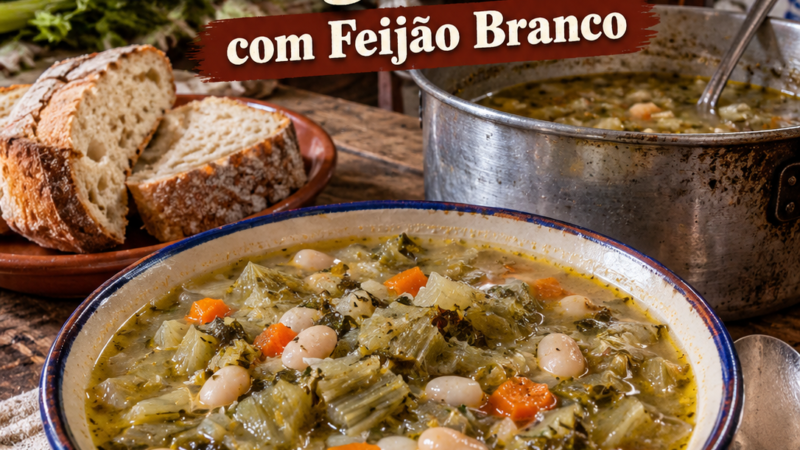 Sopa Cardos ou cagarrinhas com feijão branco
