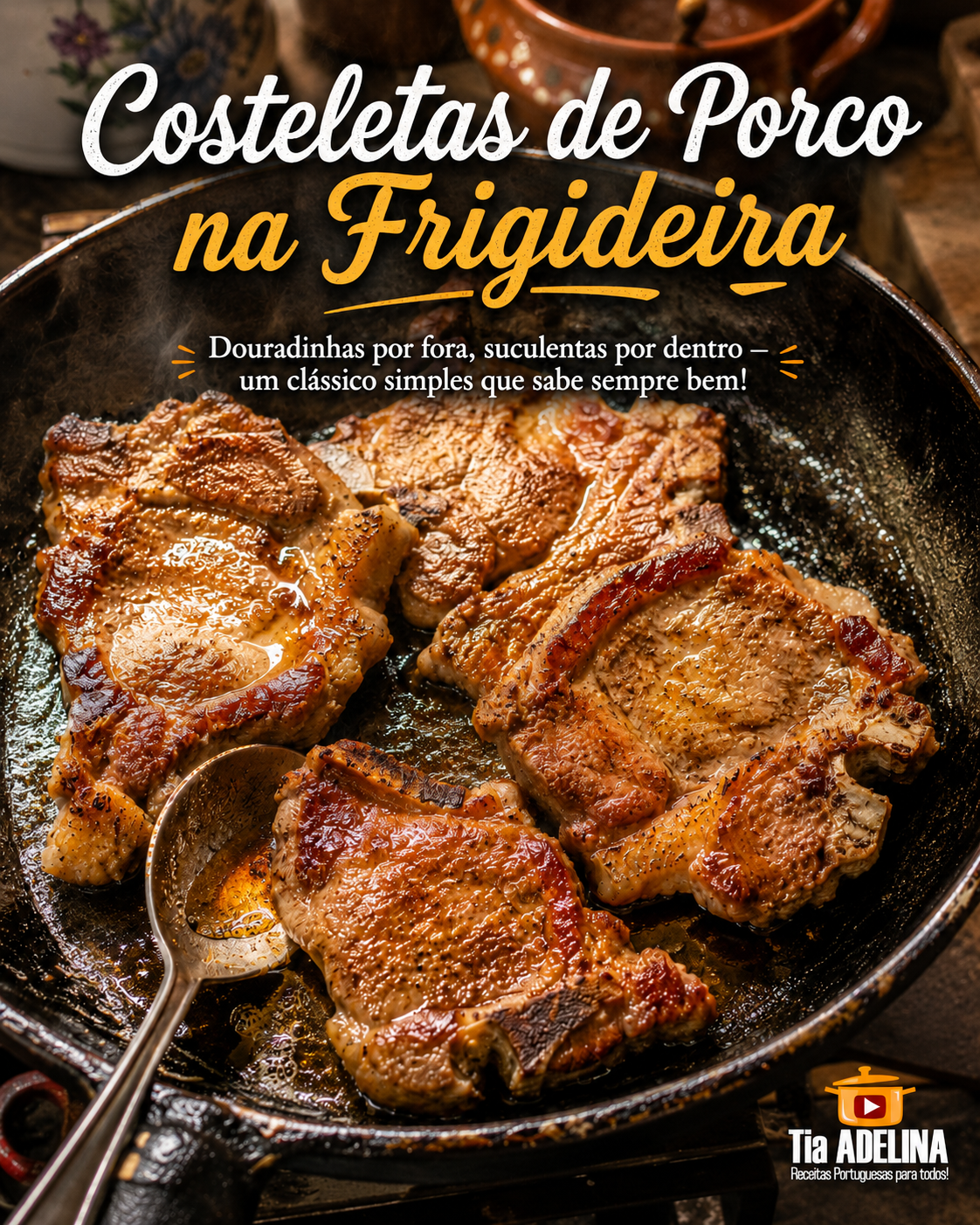 Costeletas de Porco na Frigideira