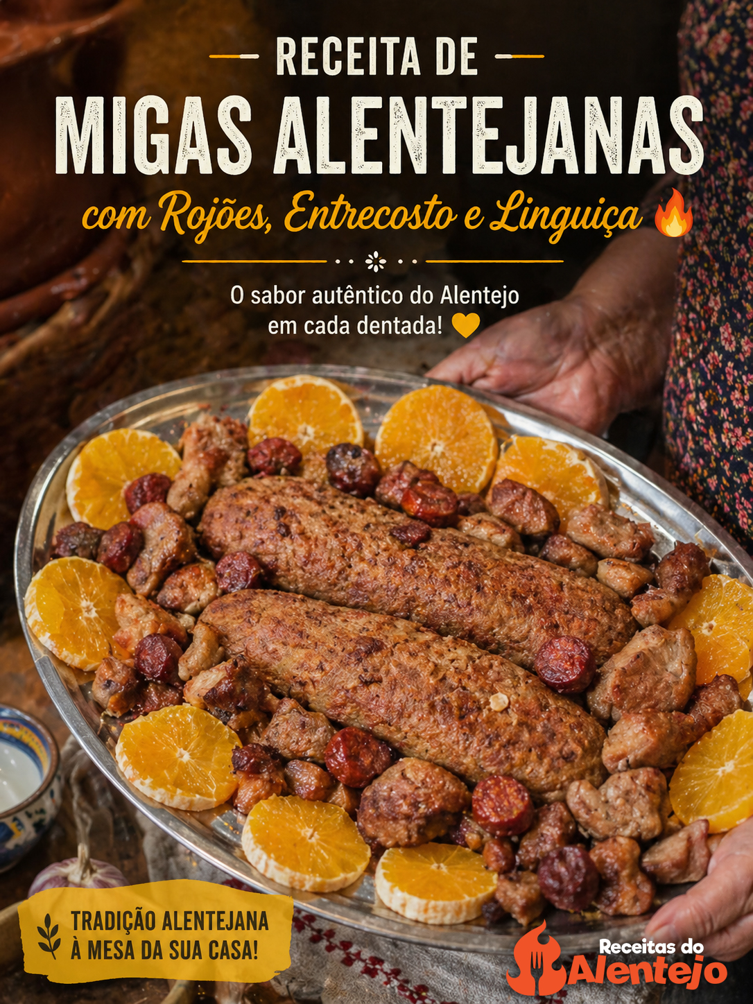 Migas Alentejanas com Rojões, Entrecosto e Linguiça
