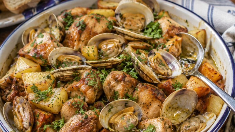 Amêijoas à Alentejana com Frango (ou Peixe) 