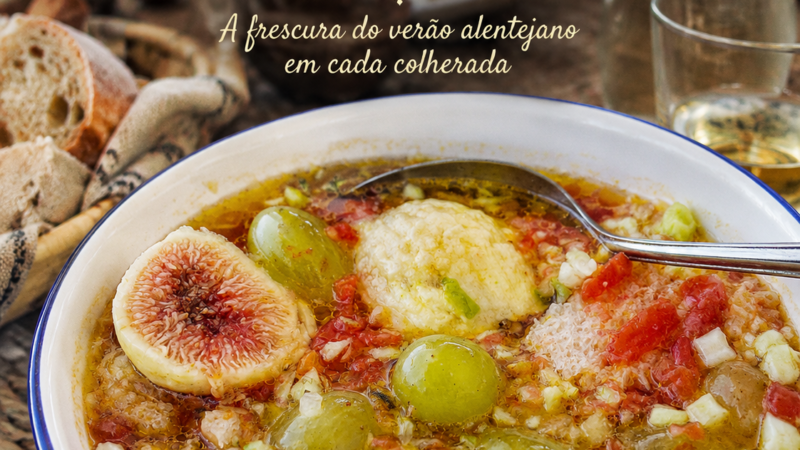 GASPACHINHO COM FIGOS E UVAS À ALENTEJANA