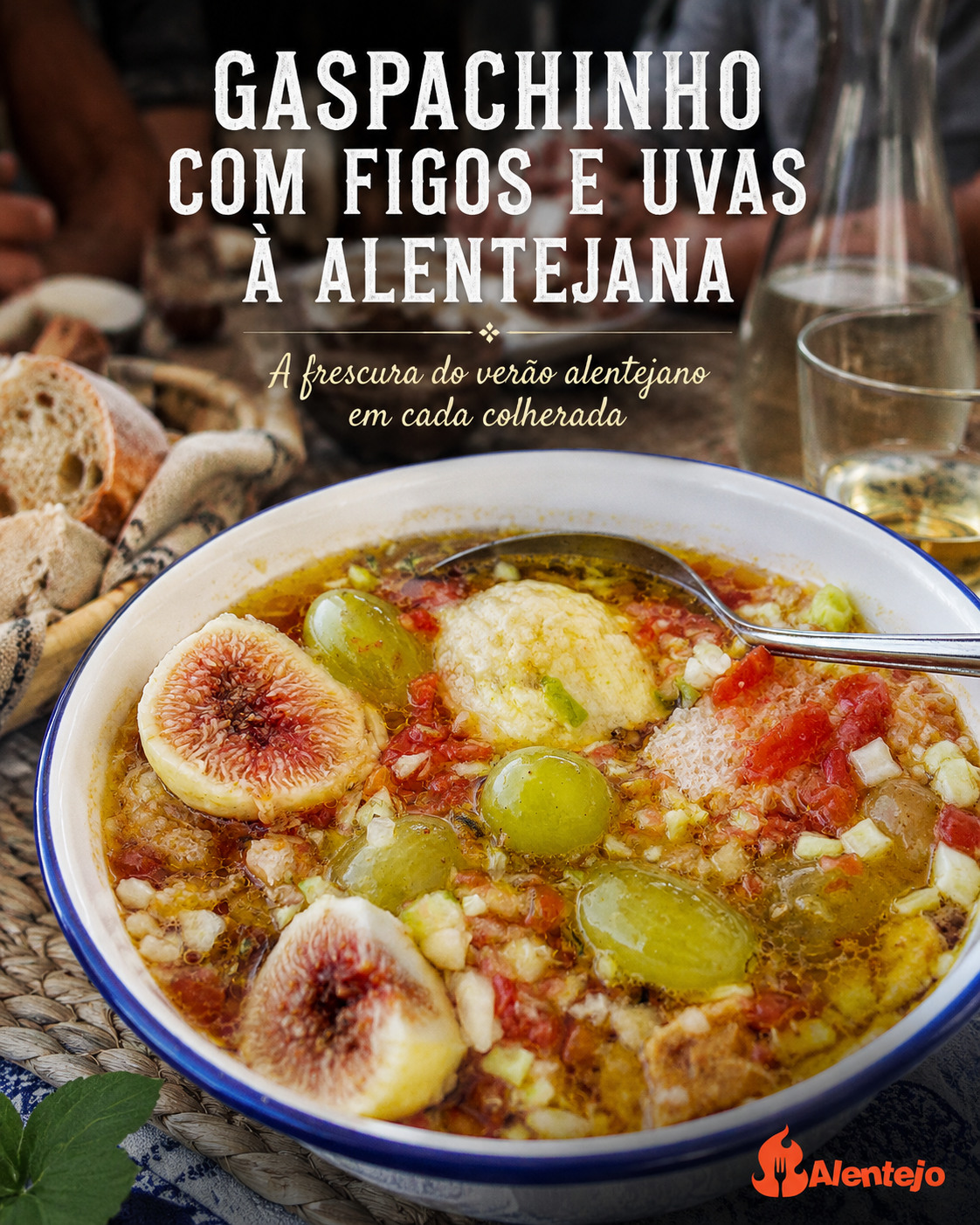 GASPACHINHO COM FIGOS E UVAS À ALENTEJANA