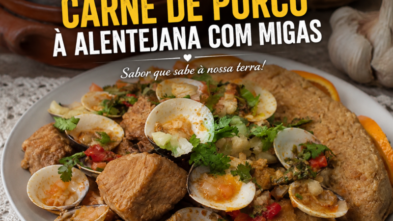 Carne de Porco à Alentejana com Migas