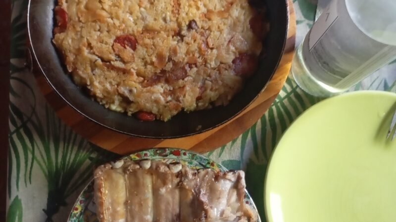 MIGAS E ENTRECOSTO FEITOS AO LUME