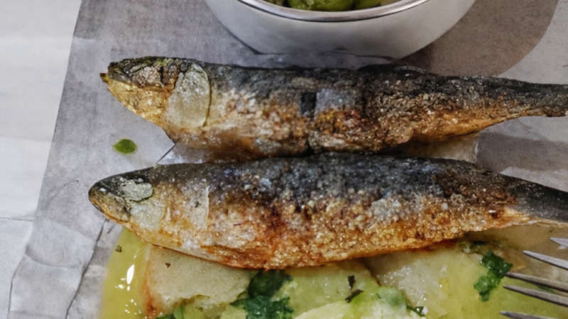 Açorda com Sardinhas Assadas