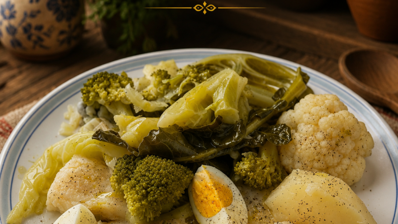 Receita de Bacalhau Cozido com Batatinhas e Legumes