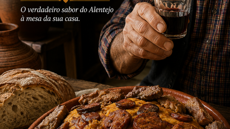 Migas com Porco Alentejano, Farinheira e Chouriço