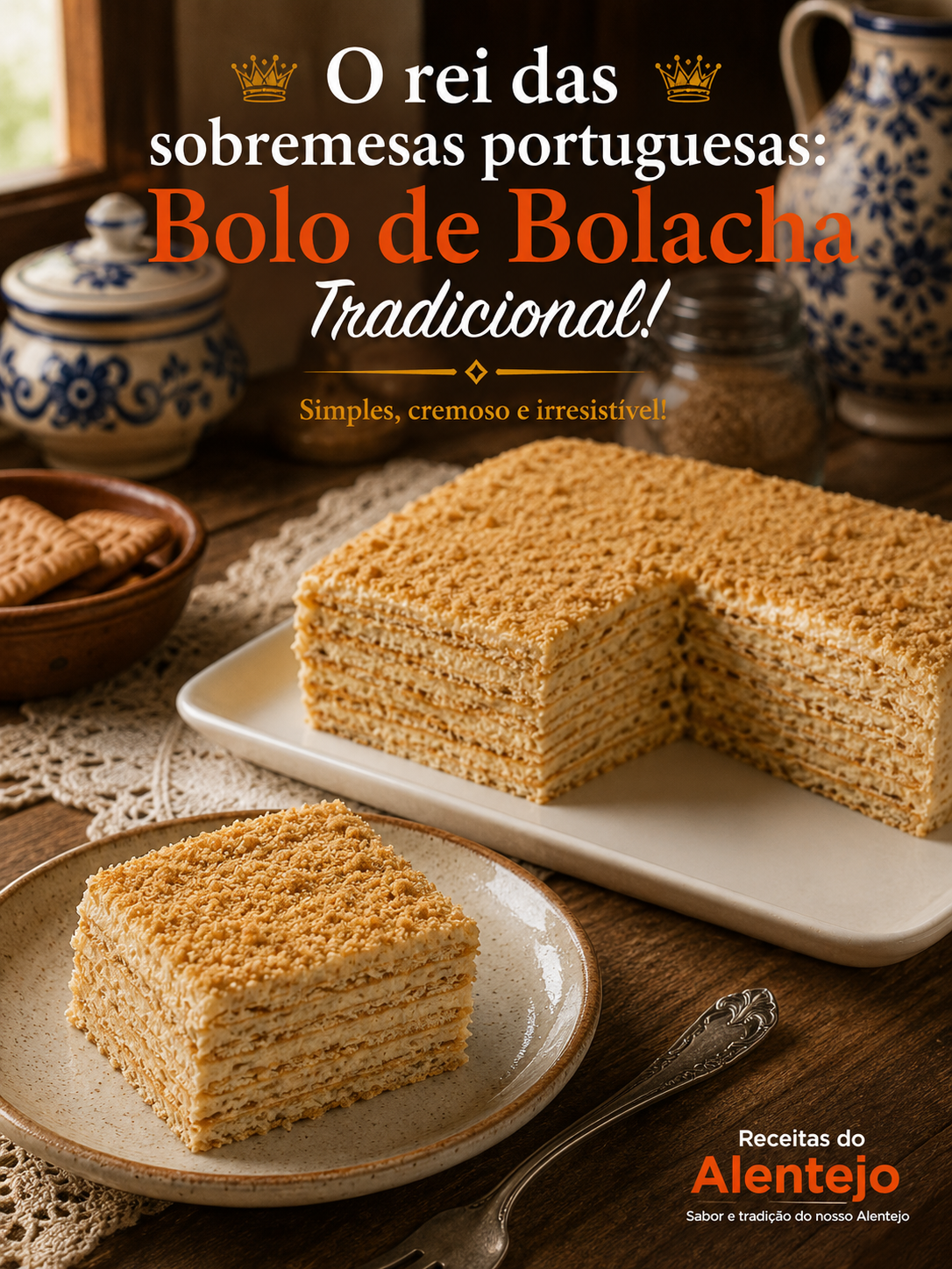 O rei das sobremesas portuguesas:  Bolo de Bolacha Tradicional