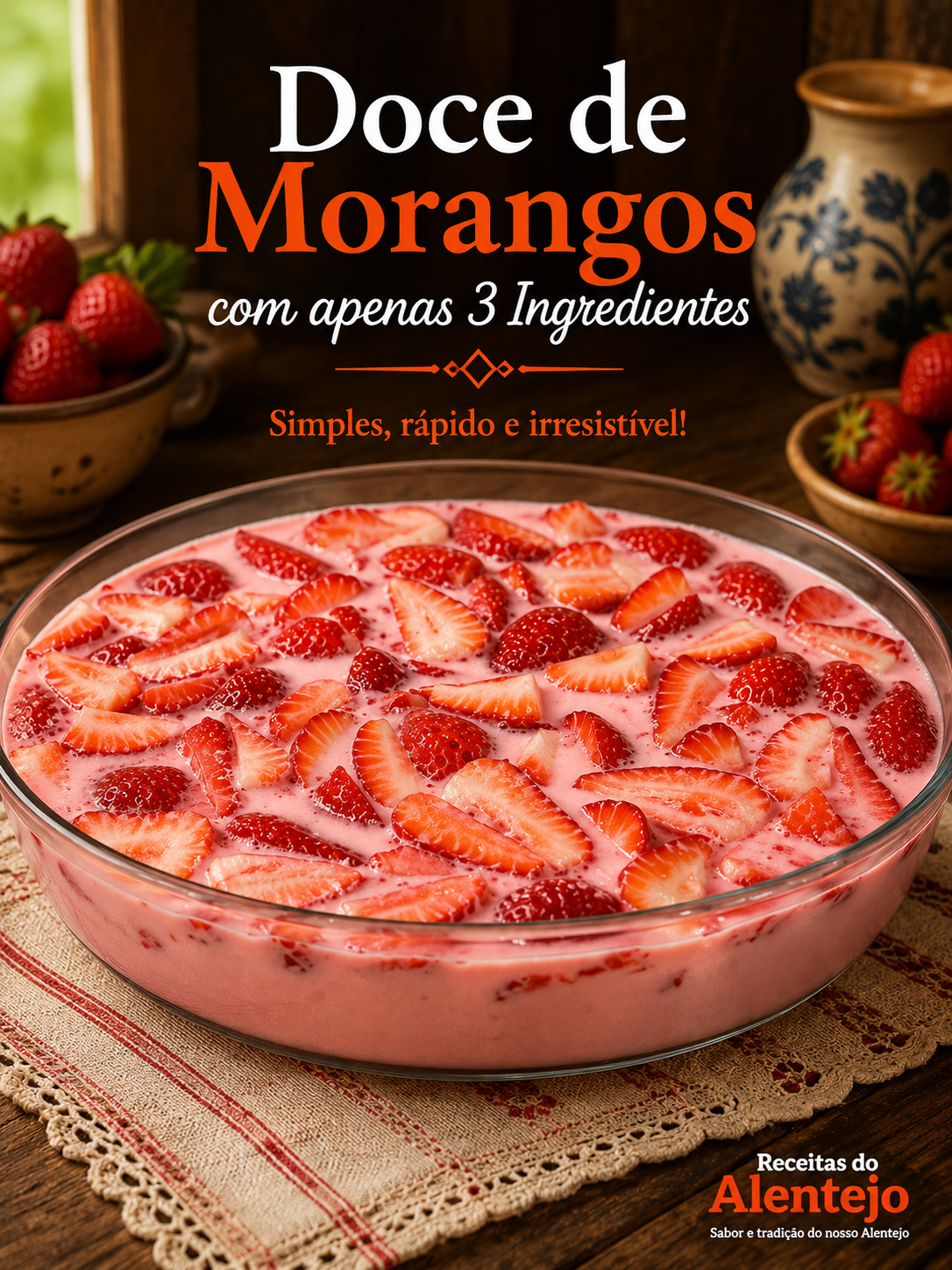 Doce de Morangos com apenas 3 Ingredientes