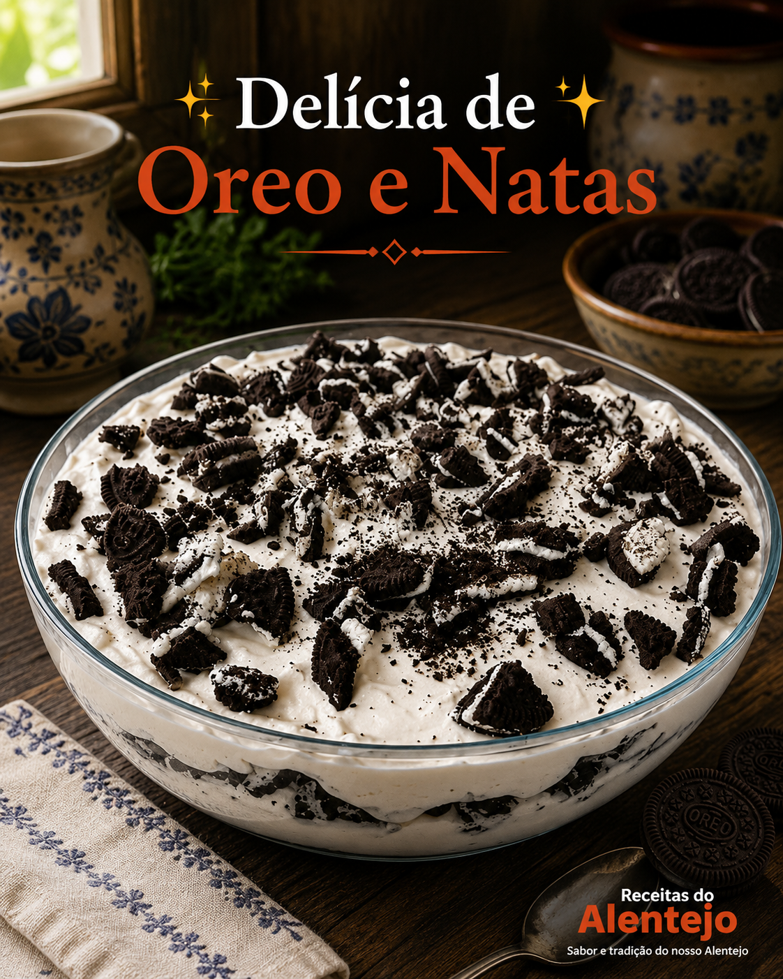 Delícia de Oreo e Natas