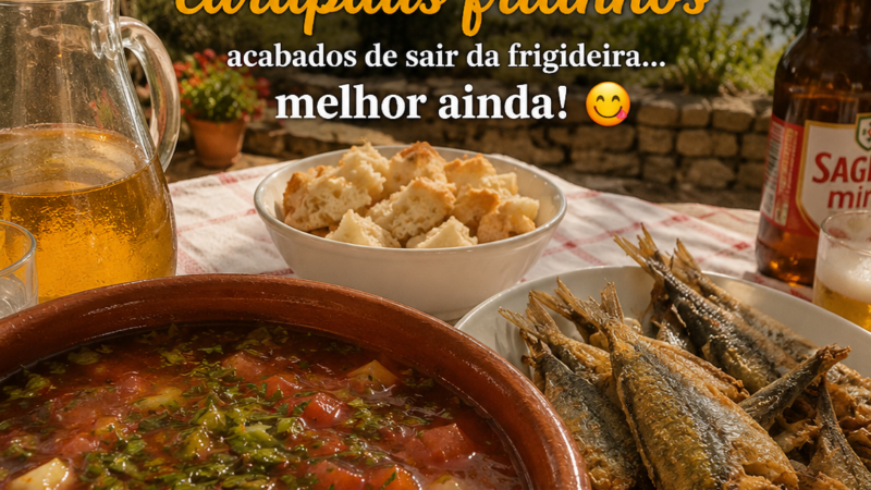 Gaspacho Alentejano com Carapaus Fritos