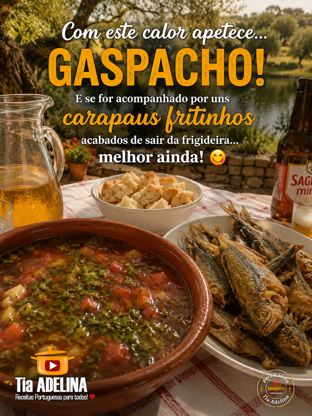 Gaspacho Alentejano com Carapaus Fritos