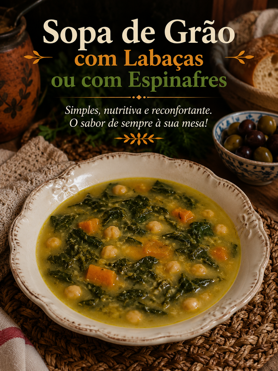 Sopa de Grão com Labaças (ou Espinafres)
