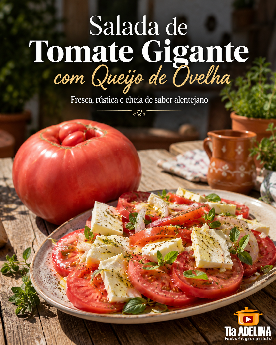 Salada de Tomate Gigante com Queijo de Ovelha