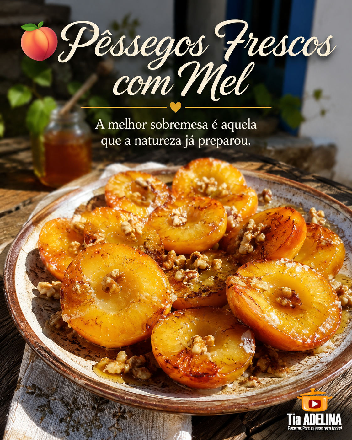 Pêssegos Frescos com Mel