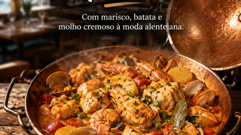 Cataplana de Tamboril com Marisco à moda Alentejana