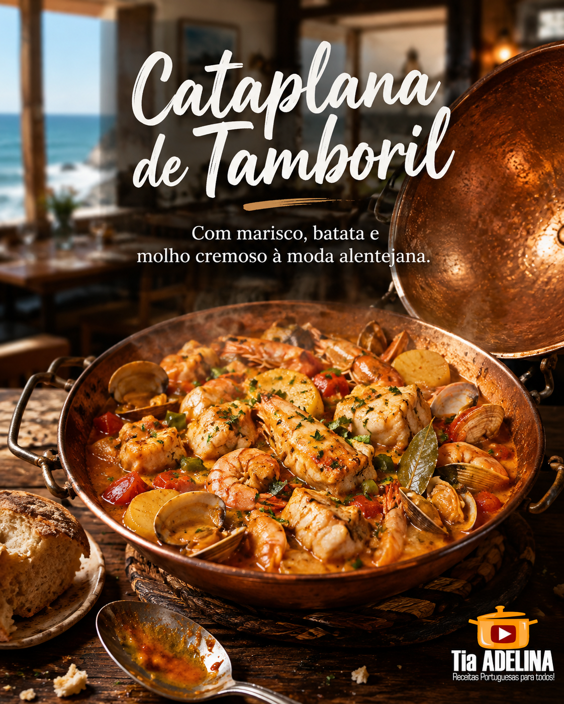Cataplana de Tamboril com Marisco à moda Alentejana