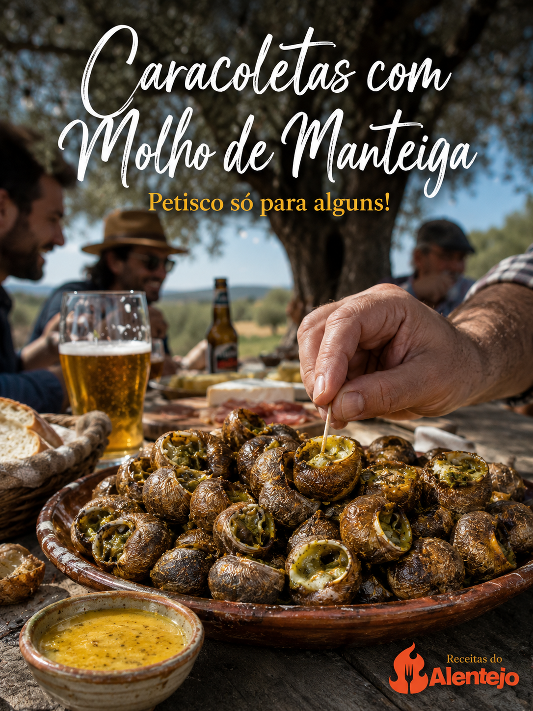 Receita de Caracoletas com Molho de Manteiga, Alho e Mostarda
