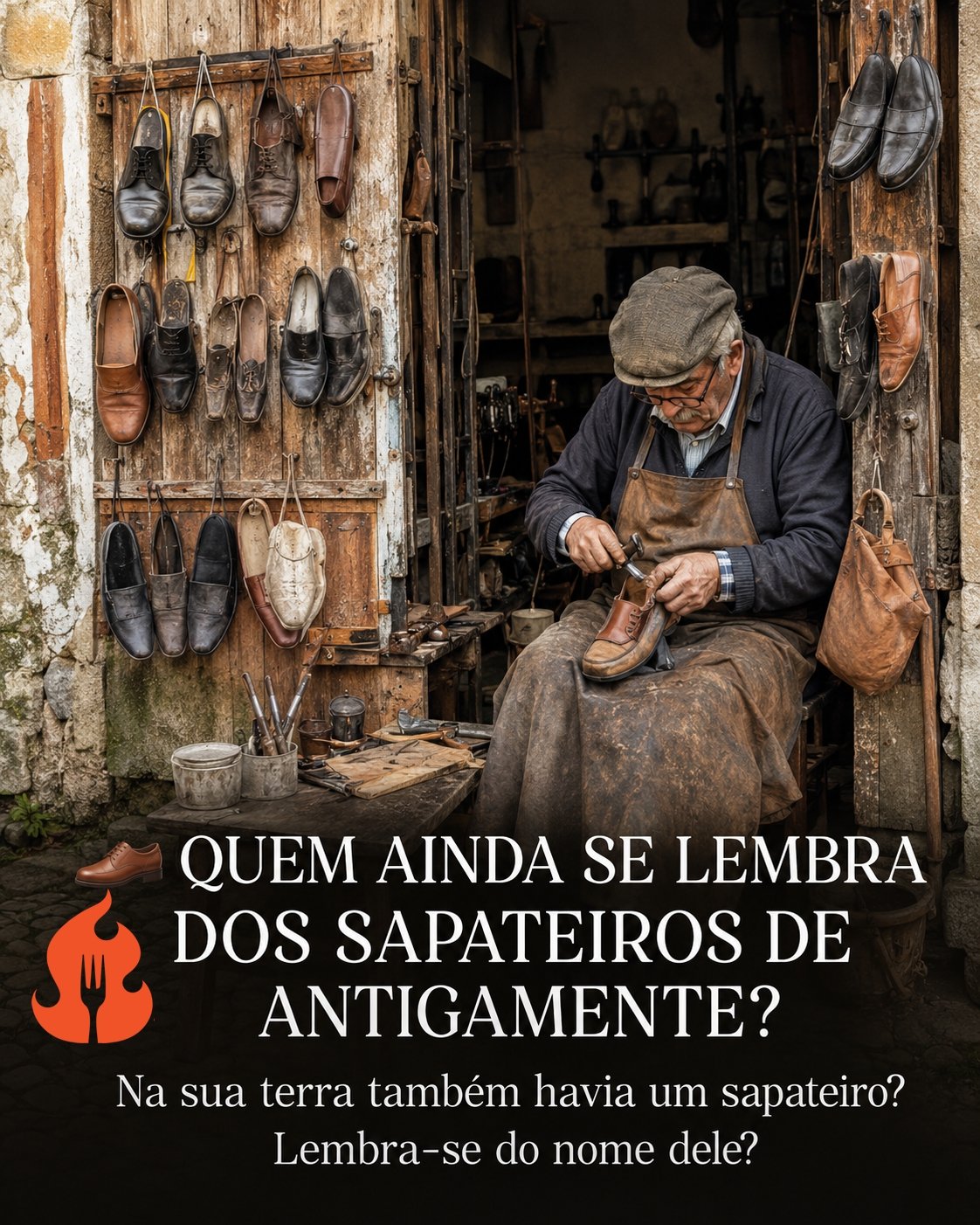 Sapateiros de antigamente. Quando uns sapatos duravam quase uma vida