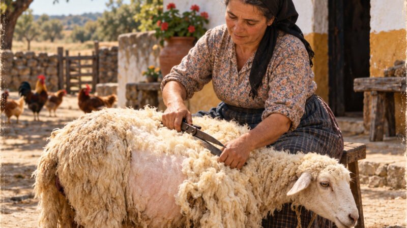 QUEM SE LEMBRA DA TOSQUIA DAS OVELHAS FEITA À MÃO?